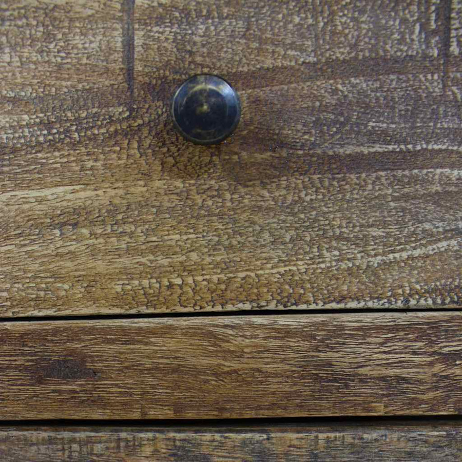 Nachtkastje 40X30X51 Cm Massief Mahoniehout Grijs