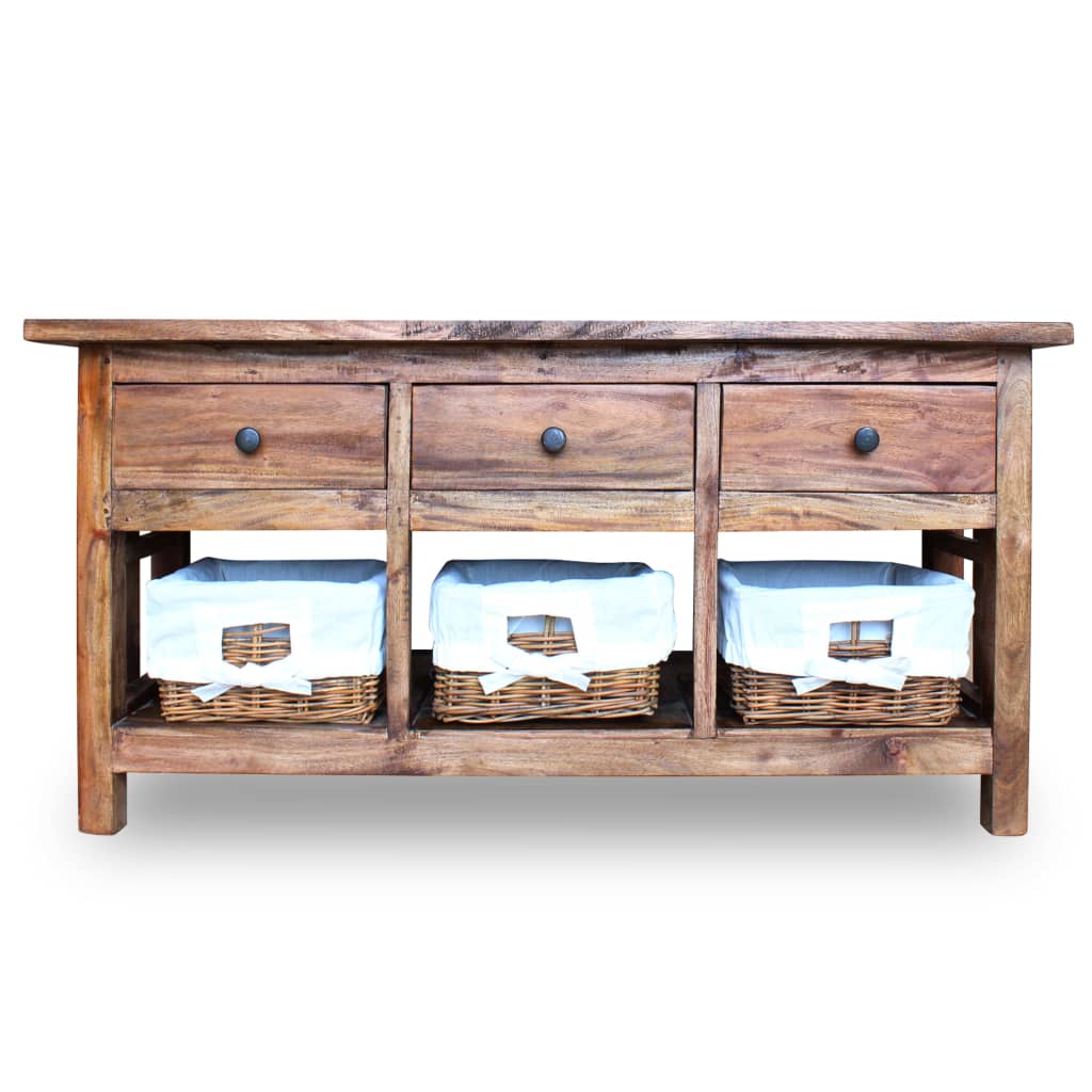 Dressoir 100X30X50 Cm Massief Gerecycled Hout