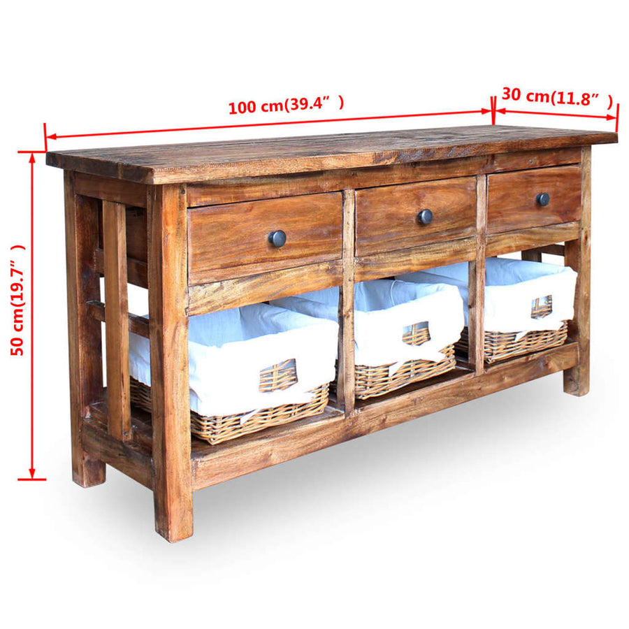 Dressoir 100X30X50 Cm Massief Gerecycled Hout