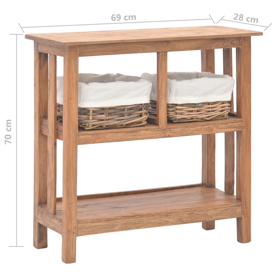 Wandtafel 69X28X70 Cm Massief Gerecycled Hout