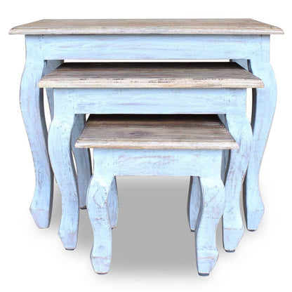 3-Delige Tafeltjesset Massief Gerecycled Hout