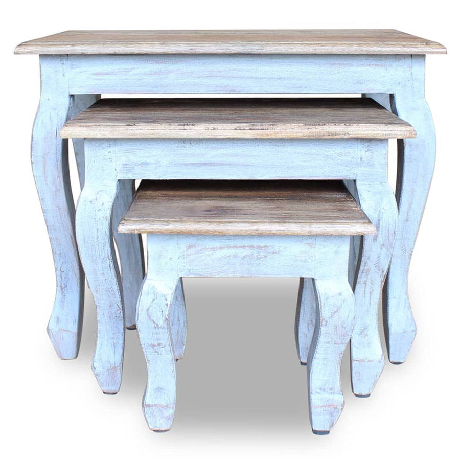 3-Delige Tafeltjesset Massief Gerecycled Hout