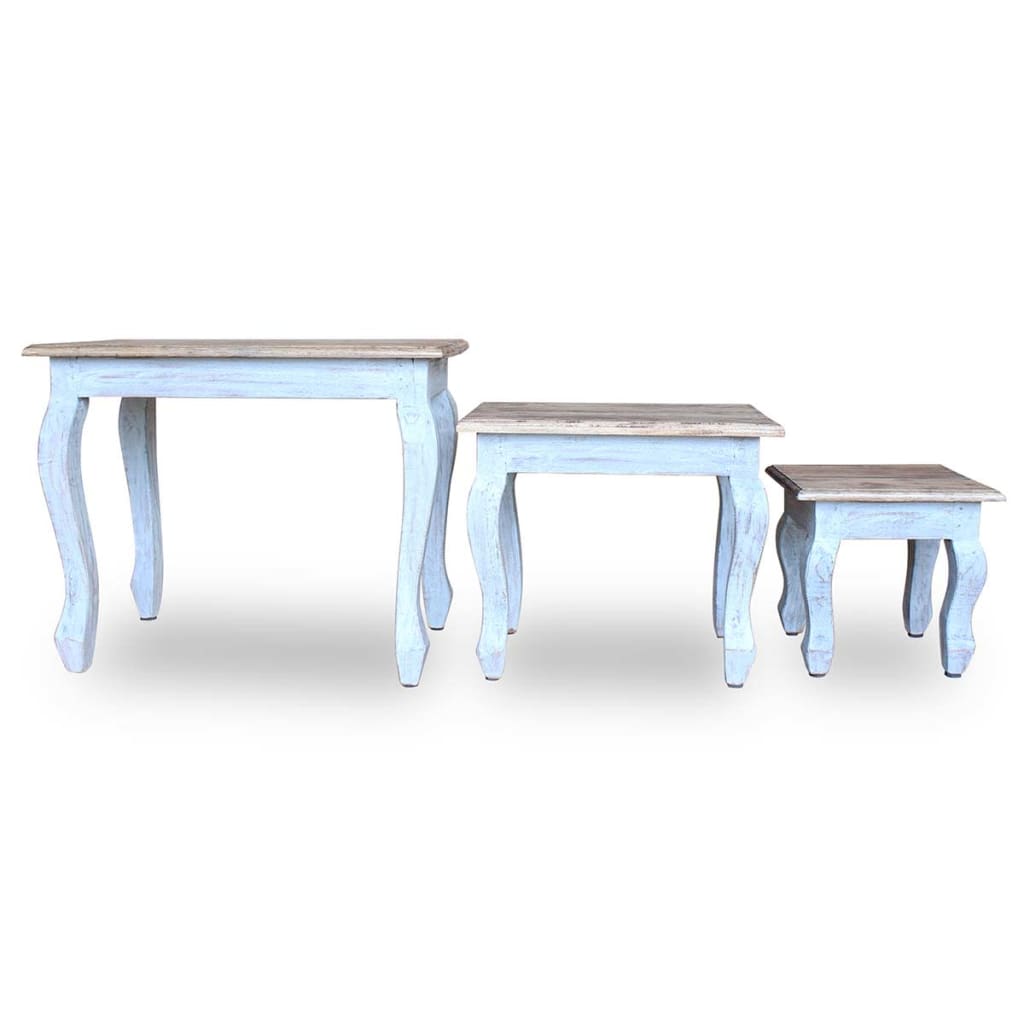 3-Delige Tafeltjesset Massief Gerecycled Hout