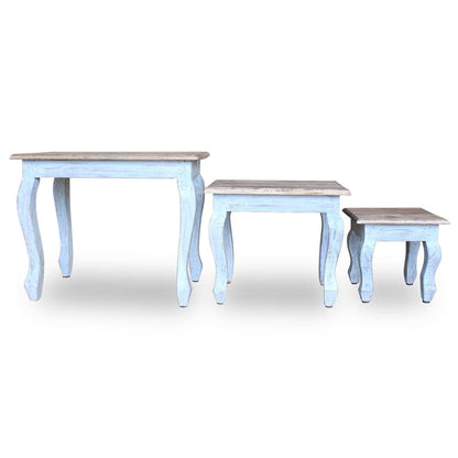 3-Delige Tafeltjesset Massief Gerecycled Hout