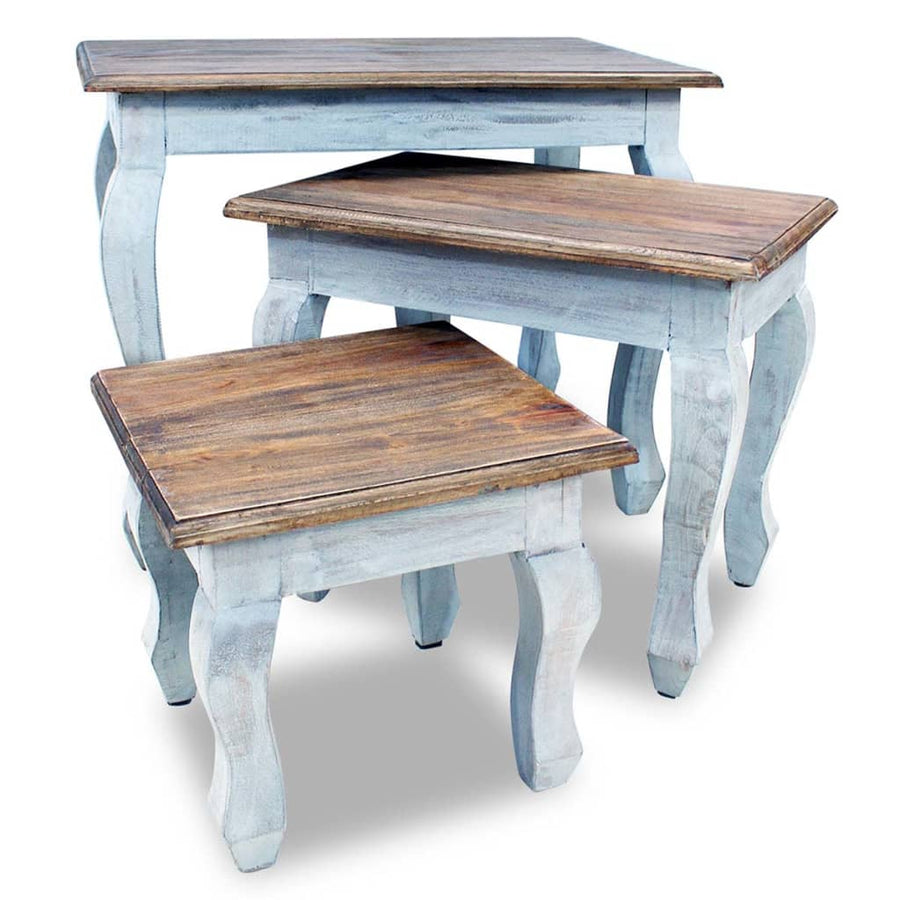 3-Delige Tafeltjesset Massief Gerecycled Hout