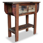 Console table 80x35x80 cm mixed reclaimed wood