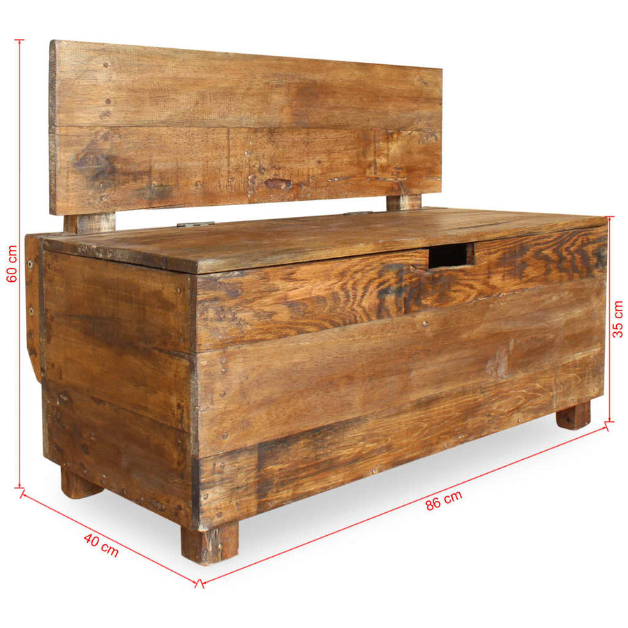 Bank 86X40X60 Cm Massief Gerecycled Hout