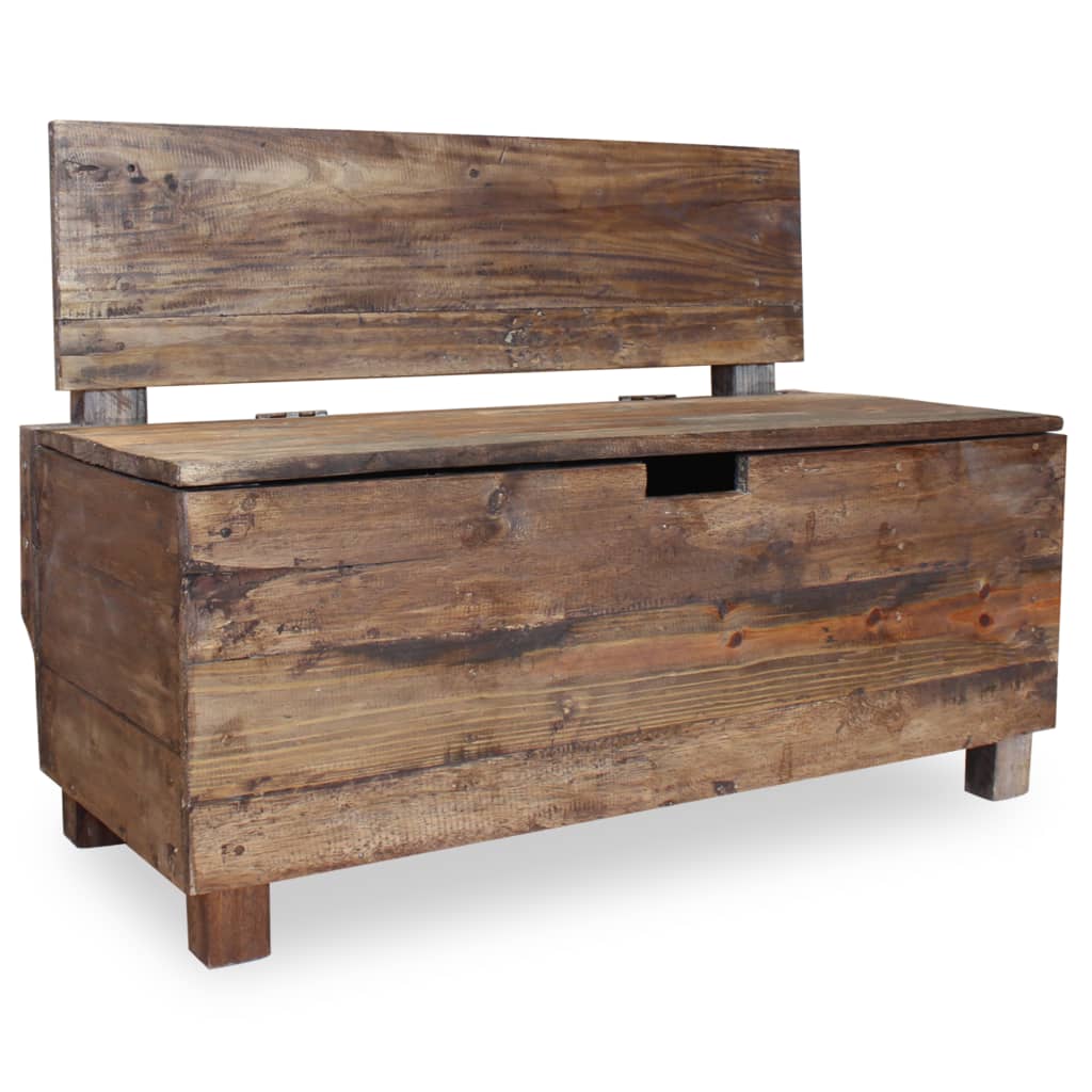 Bank 86X40X60 Cm Massief Gerecycled Hout