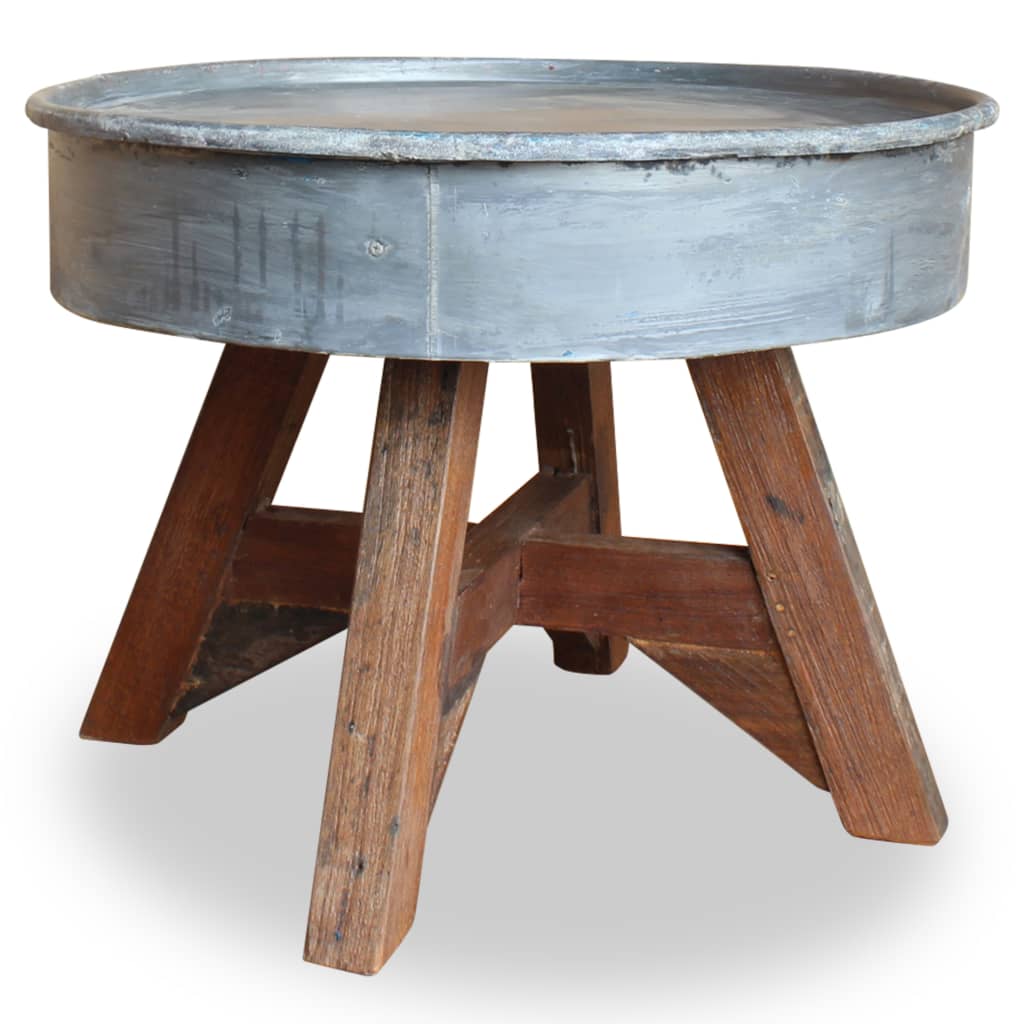 Salontafel 60X45 Cm Gerecycled Hout Zilver