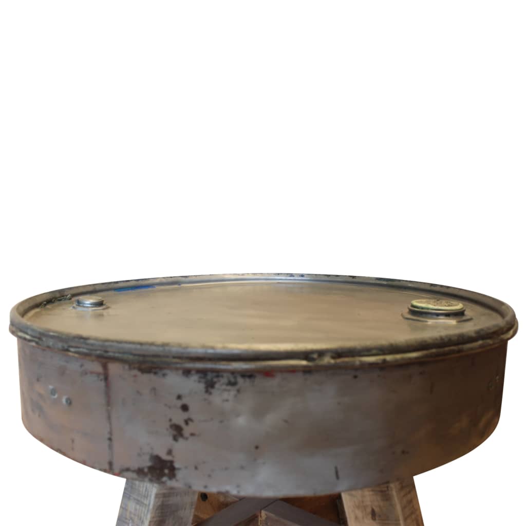 Salontafel 60X45 Cm Gerecycled Hout Zilver