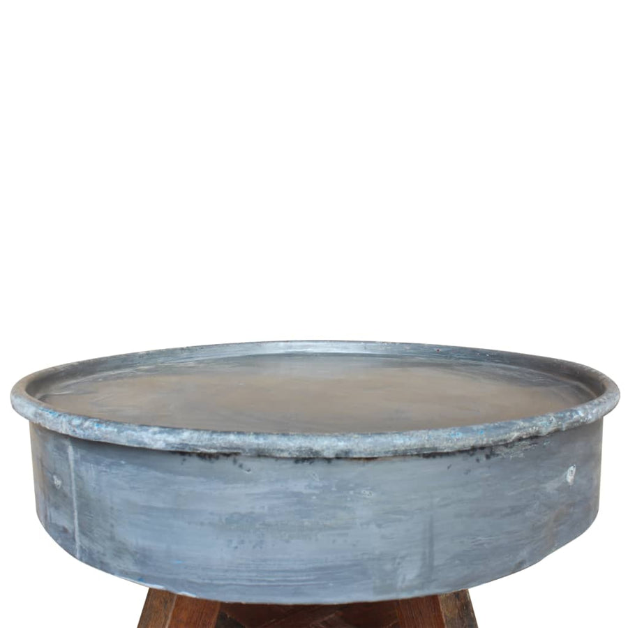 Salontafel 60X45 Cm Gerecycled Hout Zilver