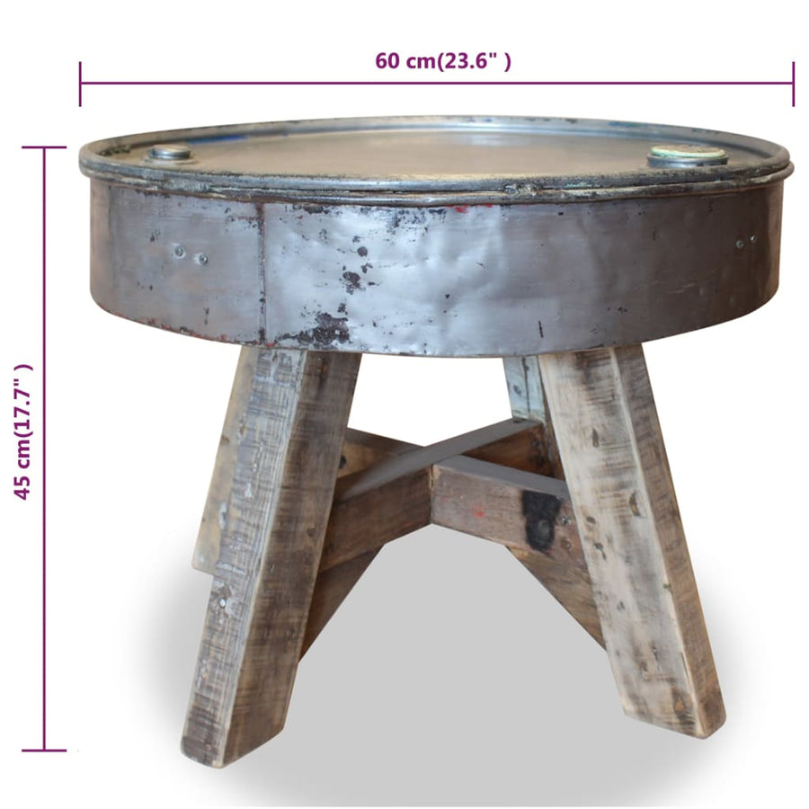 Salontafel 60X45 Cm Gerecycled Hout Zilver