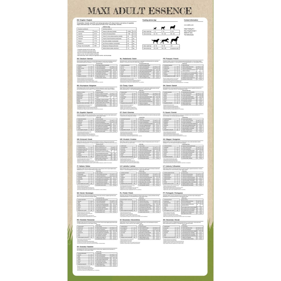 Premium hondenvoer droog Maxi Adult Essence Beef & Chicken 15kg 15 kg Rundvlees en kip