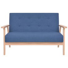 Stof Blauw Tweezitsbank