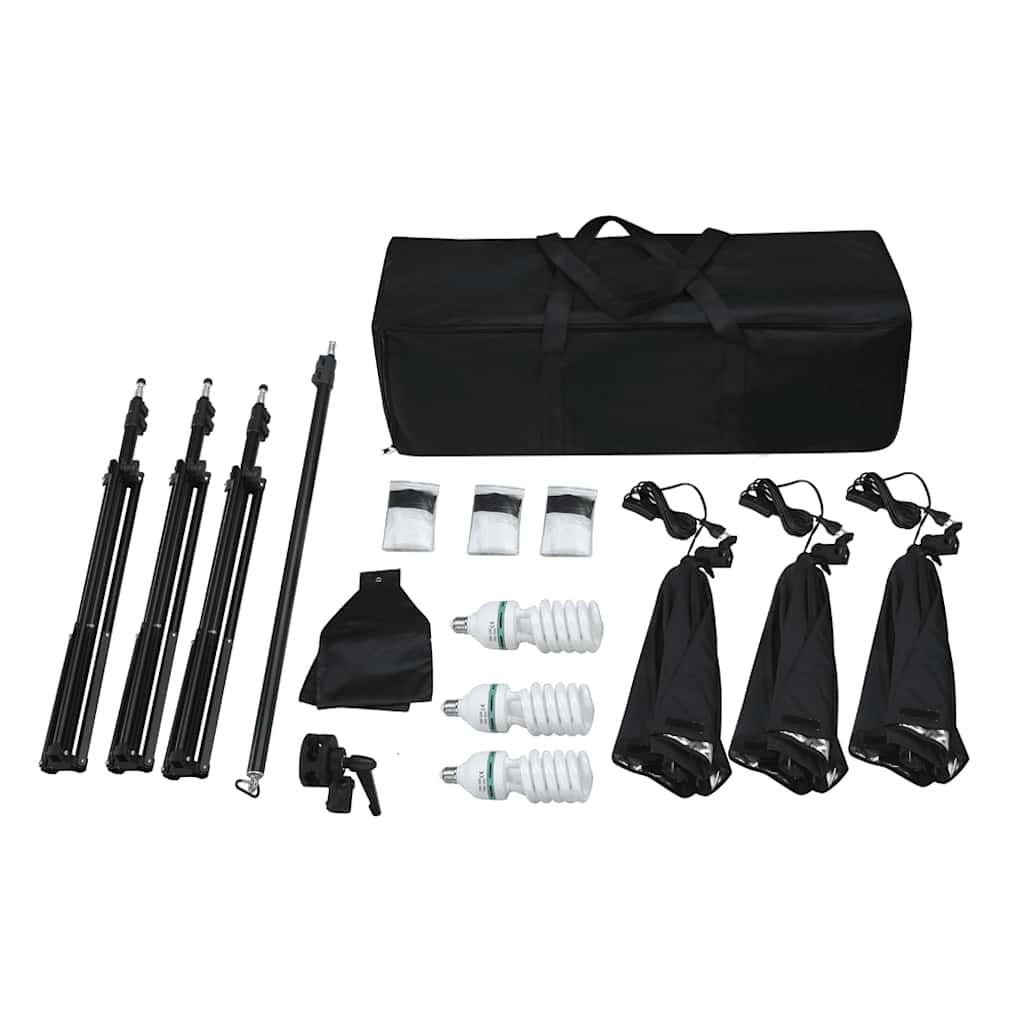 Fotostudioset Met Opnametafel, Lampen En Achtergronden