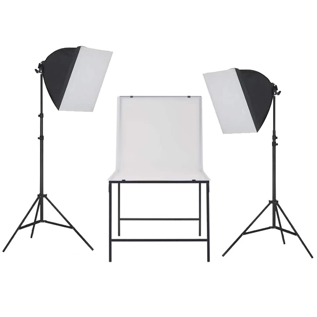 Fotostudioset Met Softboxlampen En Opnametafel