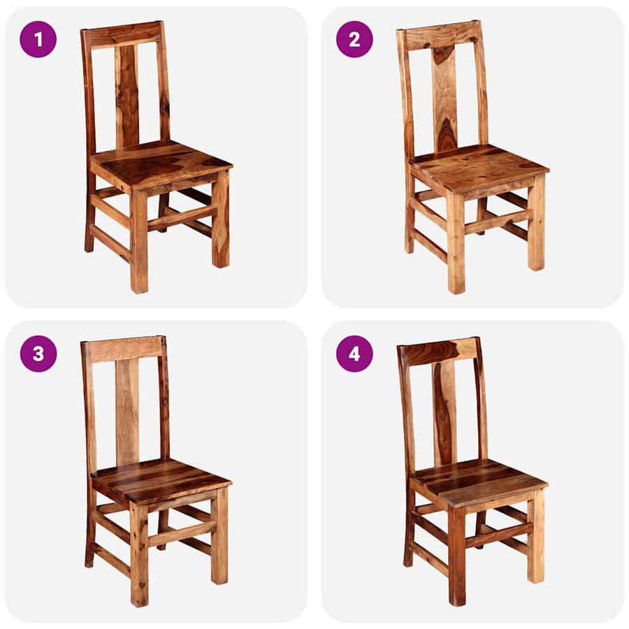 Eetkamerstoelen 4 st massief hout