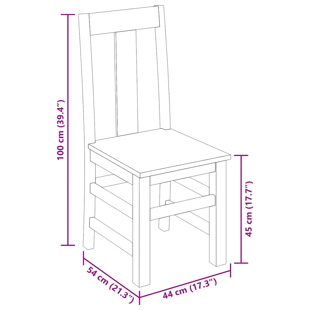 Eetkamerstoelen 4 st massief hout