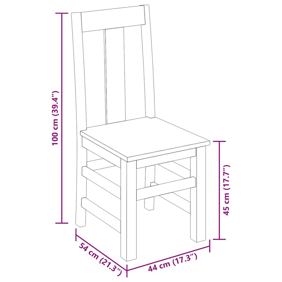 Eetkamerstoelen 4 st massief hout