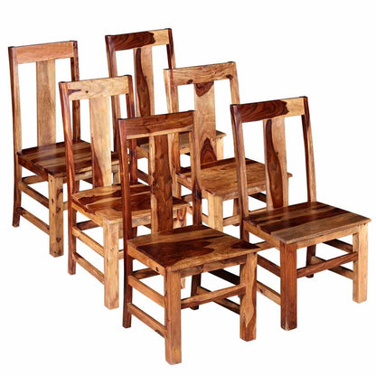 Eetkamerstoelen 6 st massief hout