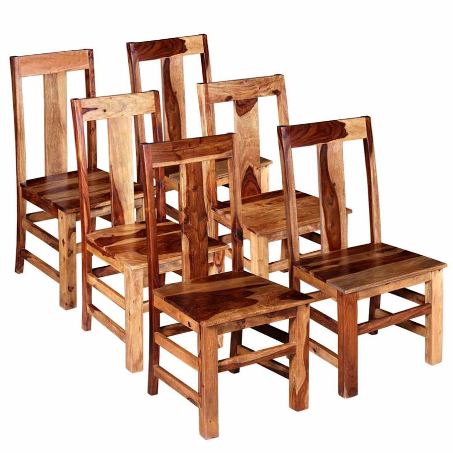 Eetkamerstoelen 6 st massief hout