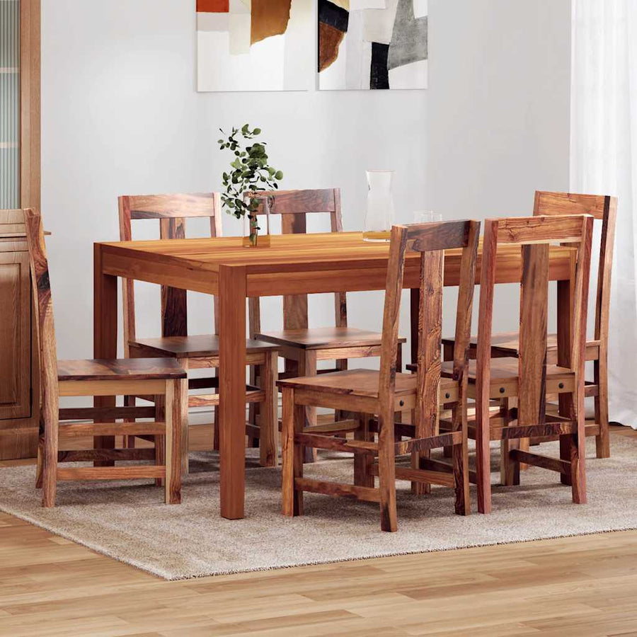Eetkamerstoelen 6 st massief hout