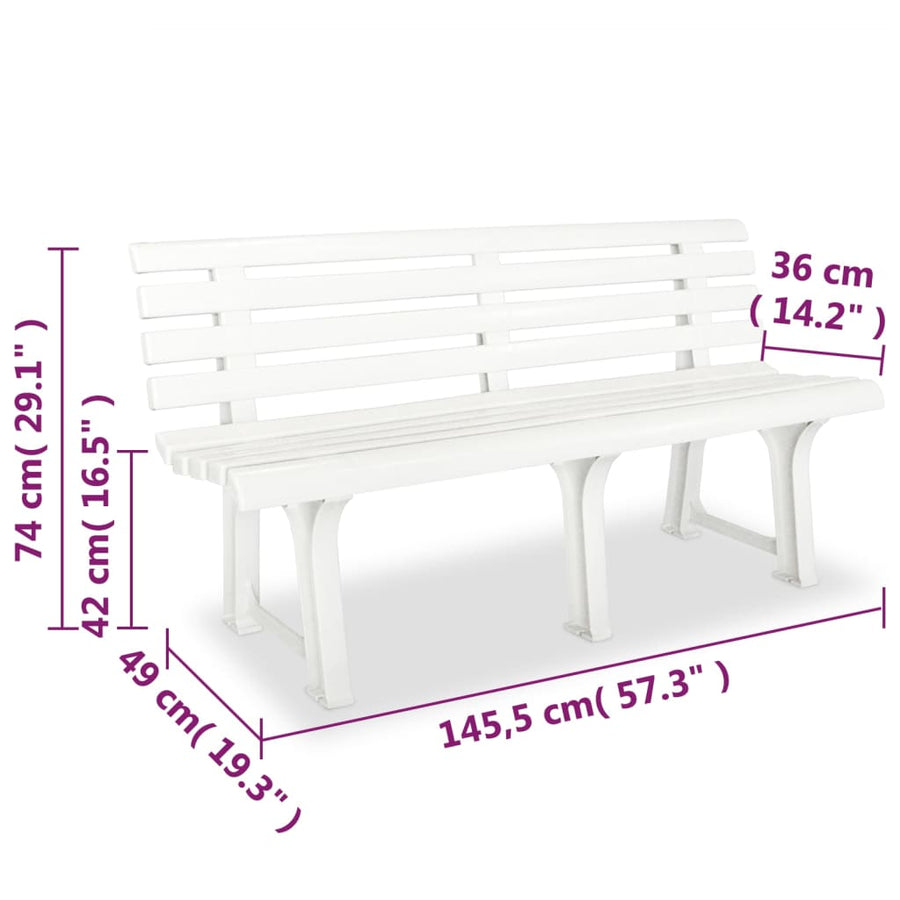 Tuinbank 45,5 Cm Kunststof Wit