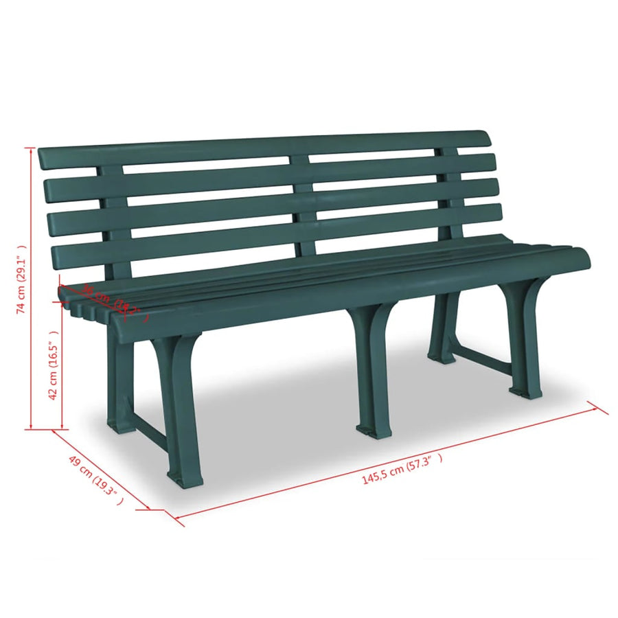 Tuinbank 45,5 Cm Kunststof Groen