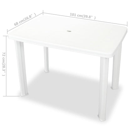 Tuintafel Kunststof 101 x 68 x 72 cm Wit