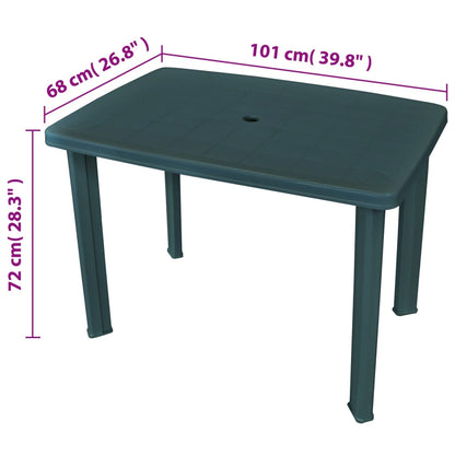 Tuintafel Kunststof 101 x 68 x 72 cm Groen