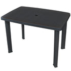 Garden table 101x68x72 cm plastic anthracite