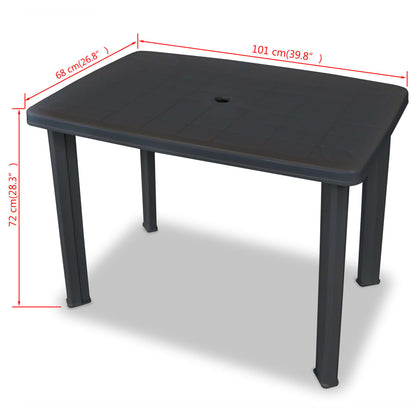 Tuintafel Kunststof 101 x 68 x 72 cm Antraciet