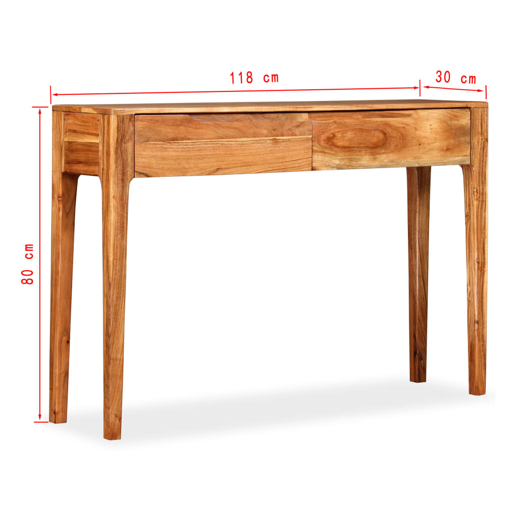 Wandtafel 118x30x80 cm massief hout