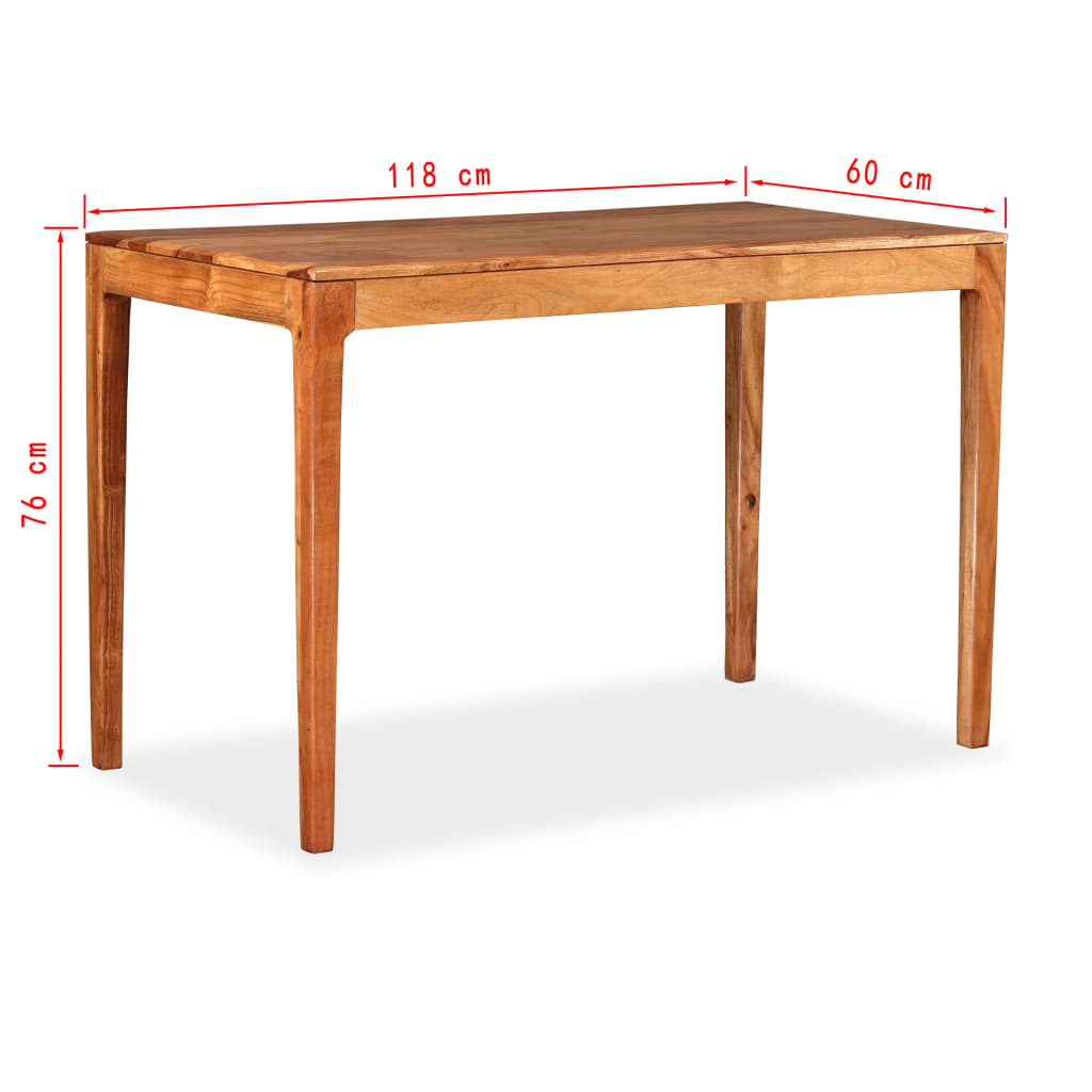 Eettafel 118x60x76 cm massief hout