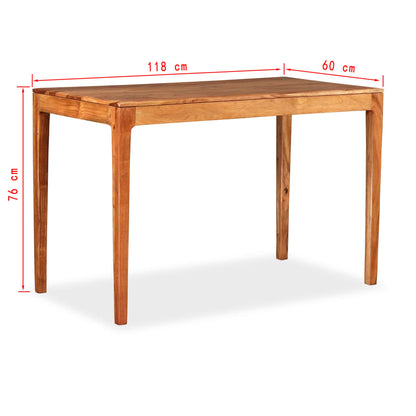 Eettafel 118x60x76 cm massief hout