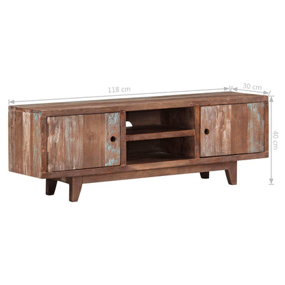 Tv-meubel vintage stijl 118x30x40 cm massief acaciahout