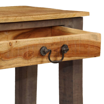 Wandtafel Vintage Stijl 118X30X80 Cm Massief Hout Donkerbruin
