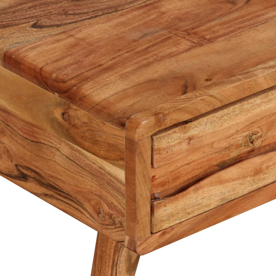 Salontafel met bewerkte lade 100x50x40 cm massief hout