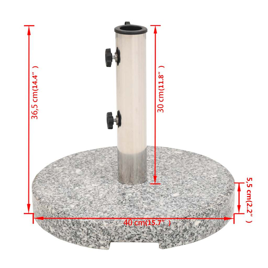 Parasolvoet Rond Graniet 1 20 kg Grijs