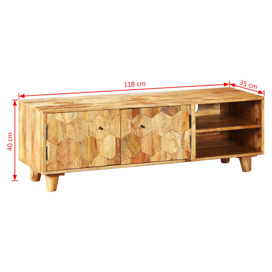 Tv-Meubel 118X35X40 Cm Massief Mangohout