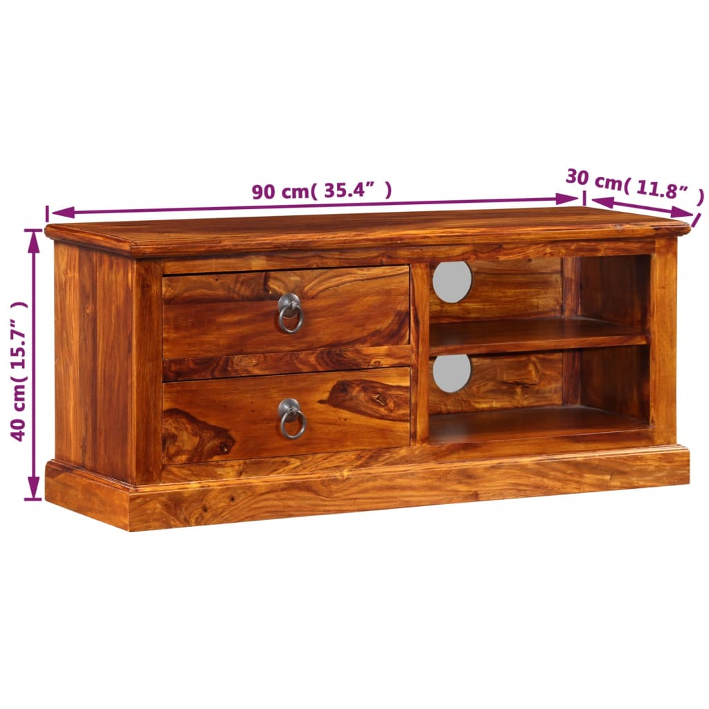 Tv-Meubel 90X30X40 Cm Massief Acaciahout