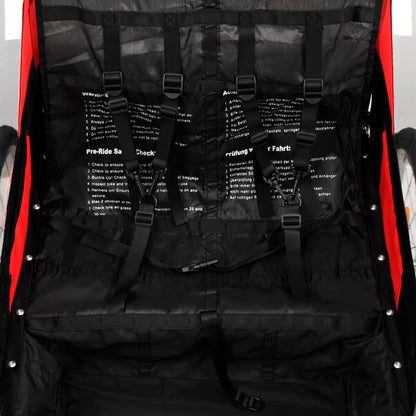 Fietstrailer En Kinderwagen 2-In-1 Zwart en rood