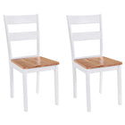 Eetkamerstoelen 2 st massief rubberwood wit 40,5x47,5x95,5 cm