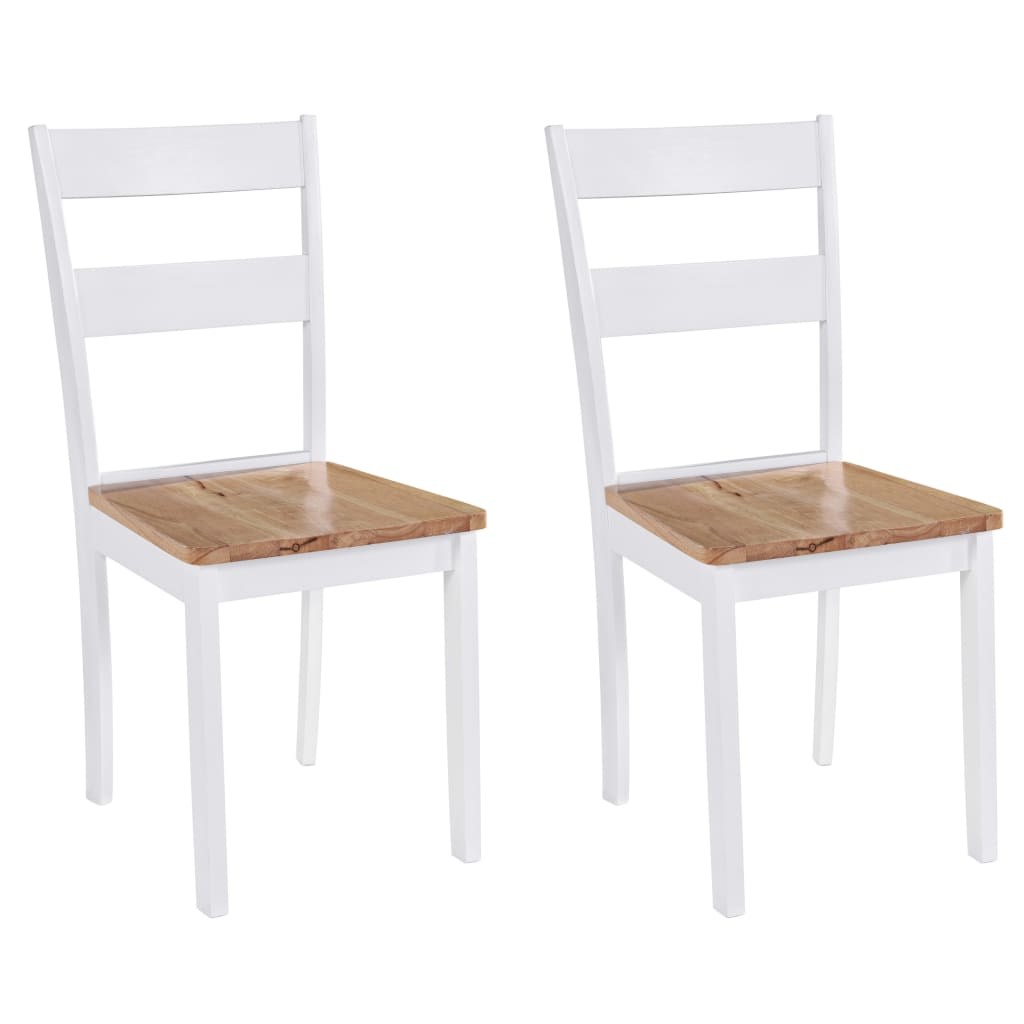Eetkamerstoelen Massief Rubberwood Wit 2