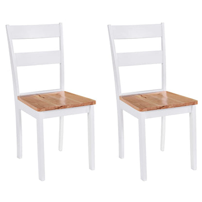 Eetkamerstoelen Massief Rubberwood Wit 2