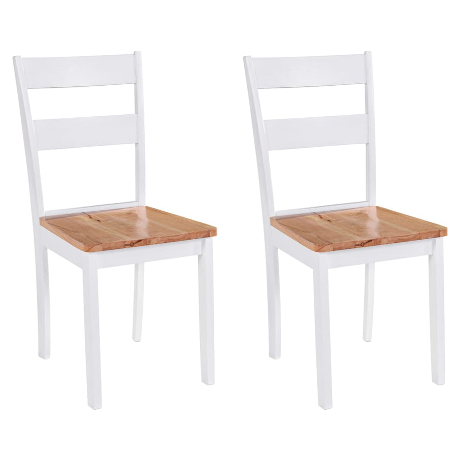 Eetkamerstoelen Massief Rubberwood Wit 2