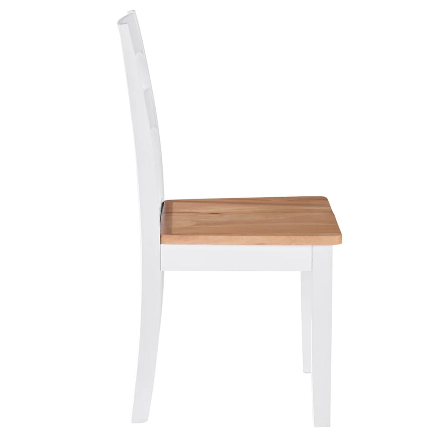 Eetkamerstoelen Massief Rubberwood Wit 2