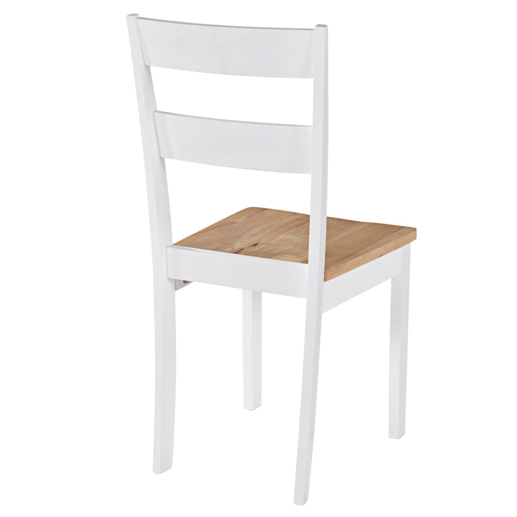 Eetkamerstoelen Massief Rubberwood Wit 2