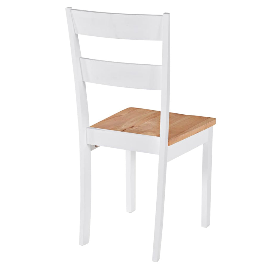 Eetkamerstoelen Massief Rubberwood Wit 2