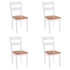 Eetkamerstoelen 4 st massief rubberwood wit